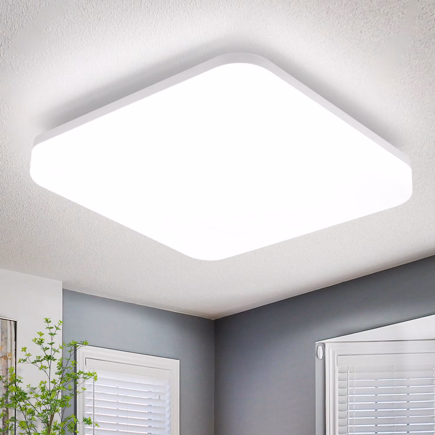 ZMH lampada da soffitto LED plafoniera piatta 22CM lampada da bagno quadrata plafoniera da bagno IP54 lampada da cucina 18W soffitto bianco lampada da corridoio 5000K