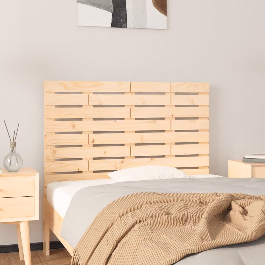 Testiera da parete vidaXL in legno massello di pino, marrone o beige, L: 81 cm, P: 3 cm, H: 63 cm