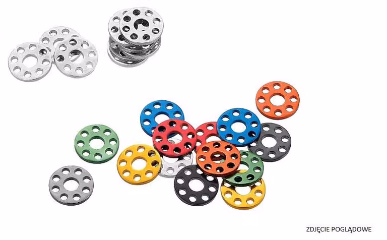 Dischi in alluminio ACCEL, filettatura M6, colore oro, diametro 18 mm, confezione da 10 pezzi. Alta qualità e resistenza alla corrosione