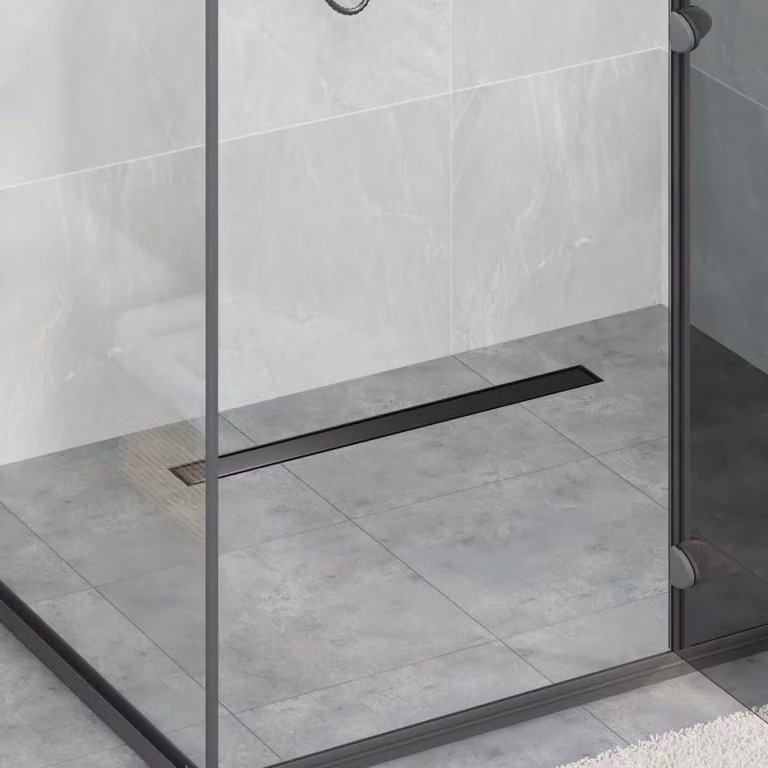 vidaXL Drenaggio doccia 2 in 1 in Acciaio Inox 304 Nero Lunghezza: 80 cm