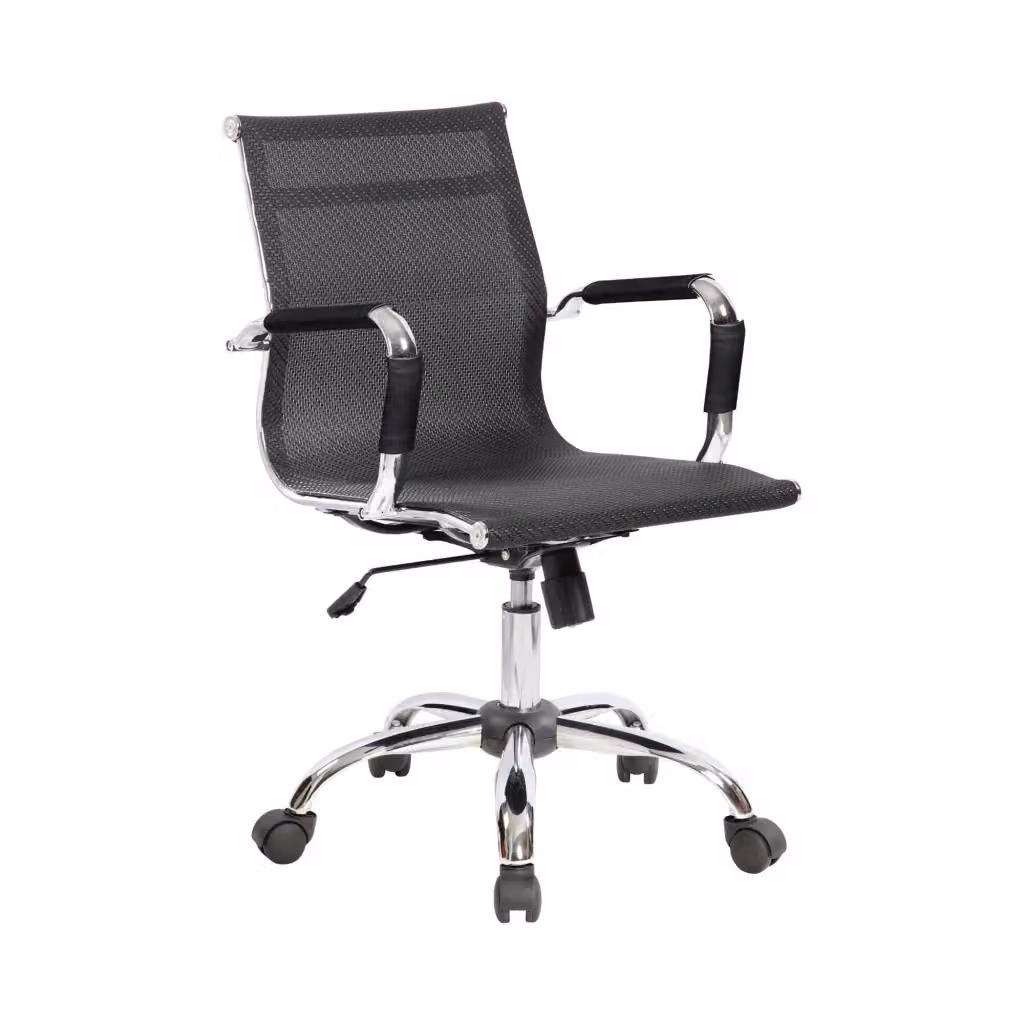 Poltrona da ufficio DMORA Bunburyy moderna in tessuto grigio e nero con braccioli e ruote – 2