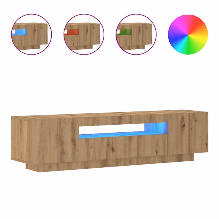 Mobile Porta TV con LED Artigianale 160x35x40 cm Multistrato