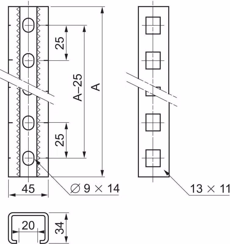 Profilo per cornice Schneider Electric NSYTVR20 (confezione da 2)