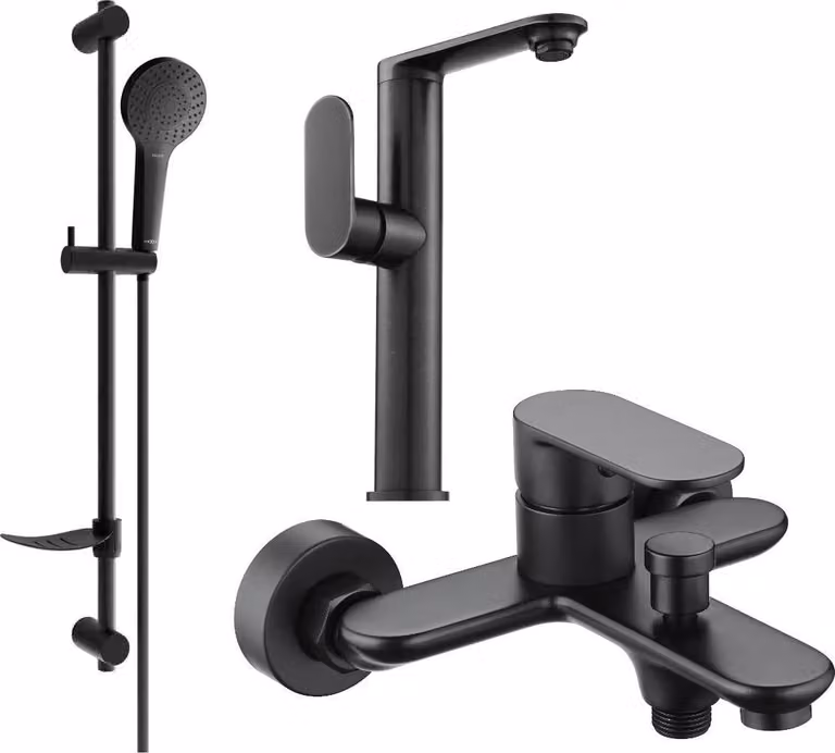 Mexen Milo DF05 set da bagno, nero - 713153DF05-70