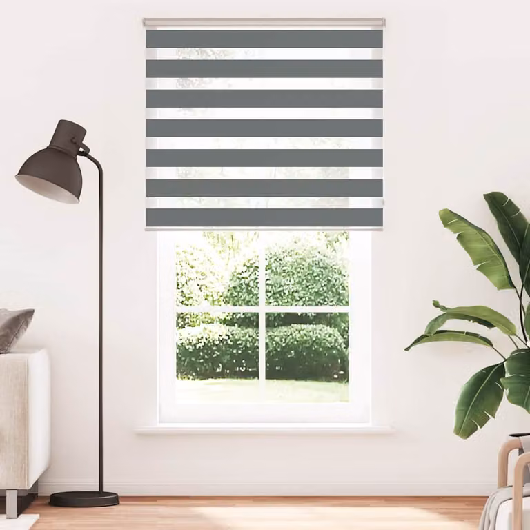 vidaXL Tenda a Rullo Zebra Larghezza Tessuto 115,9 cm Poliestere