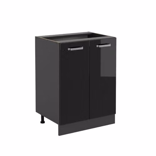 Vicco Mobiletto base cucina R-Line, Nero lucido, 60 cm