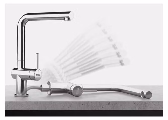 Franke Active New - Miscelatore per lavello FN 6564.031, ribaltabile sotto la finestra, cromo 115.0653.390