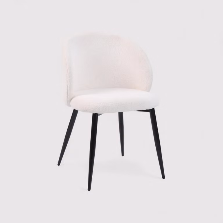 Karamu - Set di 2 sedie in tessuto color crema