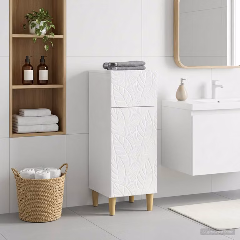 Mobiletto da bagno vidaXL DELFT moderno bianco lucido L/P/H: 30 x 31 x 80 cm