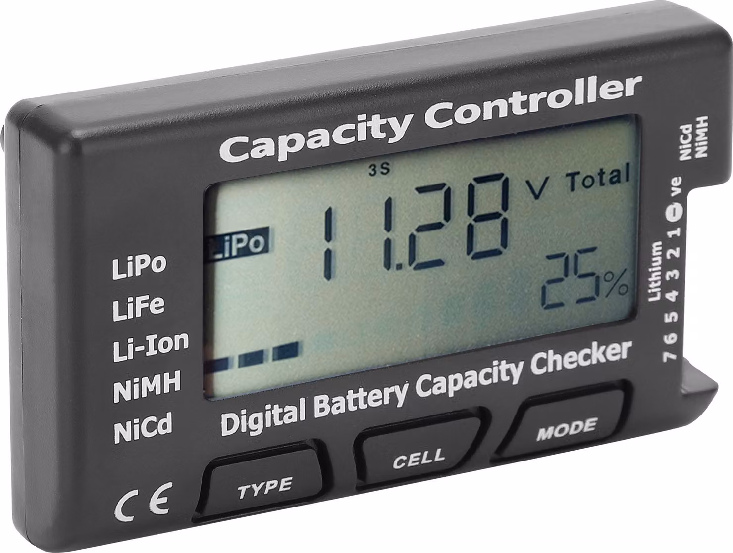 Tester digitale del livello della batteria, tester di tensione della batteria, tester del livello della batteria, tester di tensione della batteria Cellmeter-7, tester digitale della capacità della batteria, tester della batteria