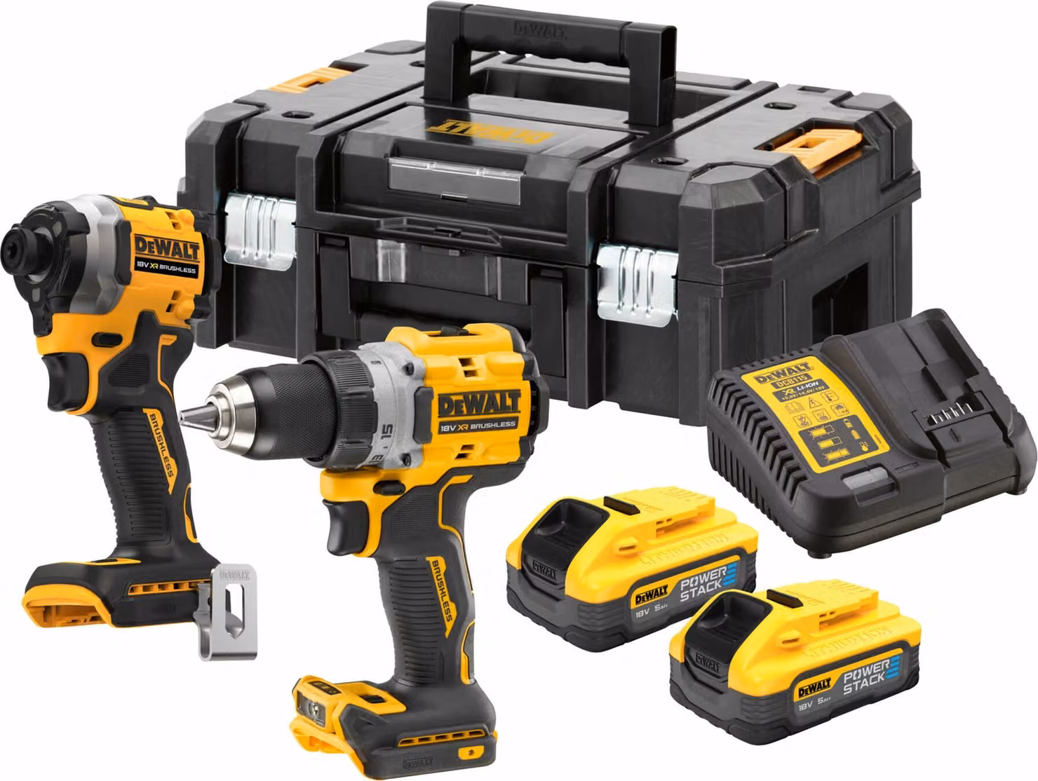 Kit combinato Dewalt 18V Dck2051H2T (Dcd800+Dcf850) 2X1,7Ah Powerstack Tstak