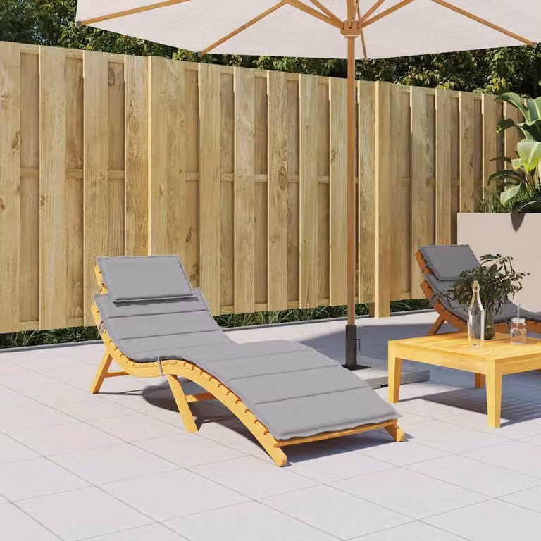 vidaXL Cuscino per Lettino Grigio 186x58x4 cm in Tessuto Oxford