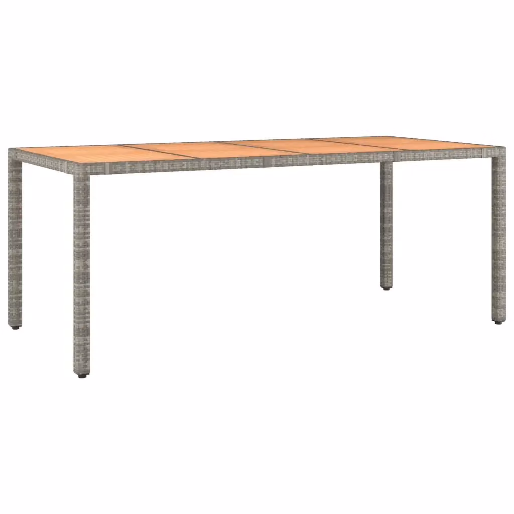 Tavolo da giardino rettangolare estensibile vidaXL in legno di acacia oliato e polyrattan grigio – 2