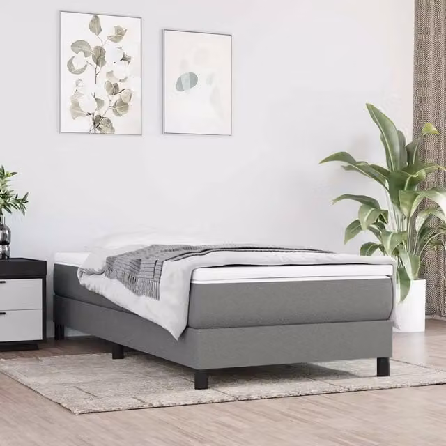 Materasso a Molle per Bambini-Materasso per letto Grigio Scuro 80x160 cm in Tessuto