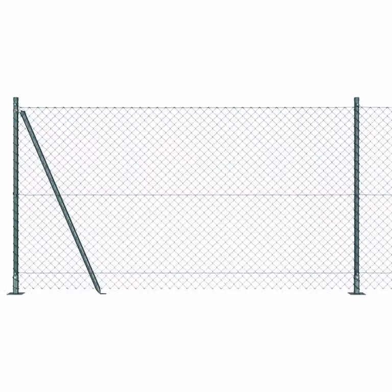 Recinzione a maglie vidaXL con base in cemento verde in acciaio e PVC L: 12 m, H: 1,2 m