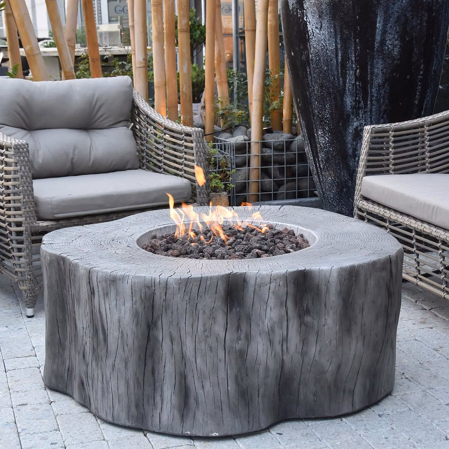 ELEMENTI Gasfeuerstelle Manchester Classic grey ca. 106x100xH43cm