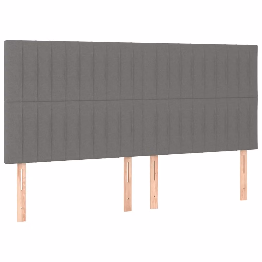 Testiera decorativa Design Mania in tessuto grigio con struttura in legno di larice, L: 180 cm, P: 5 cm, H: 118/128 cm – 2