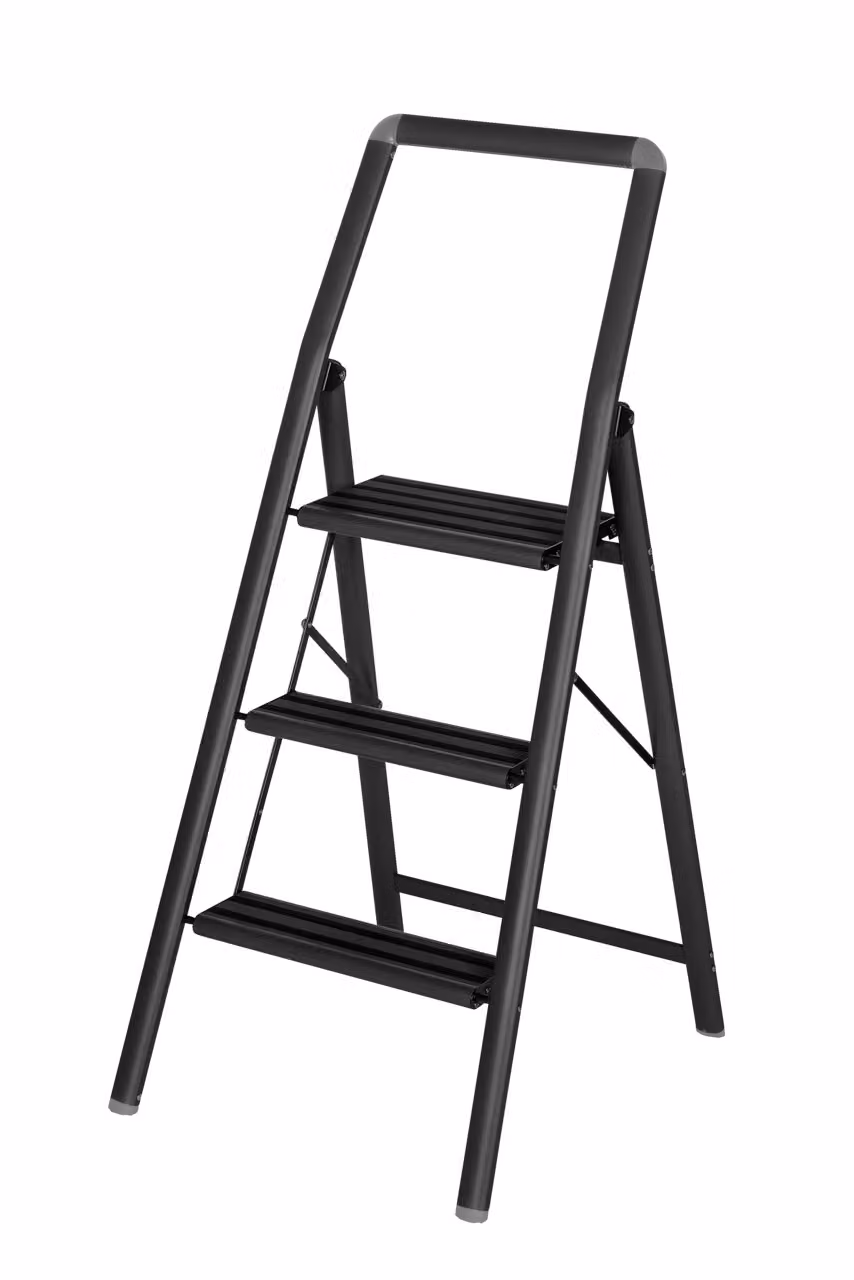 Scala pieghevole in alluminio Compact 3 gradini nero