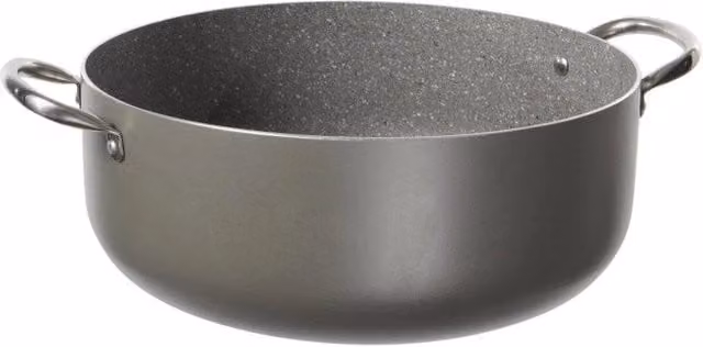 Set di 4 Casseruole con 2 Manici Casa Collection Chef Stone Grigio con Rivestimento in Ceramica Antiaderente Diametro: 30 cm