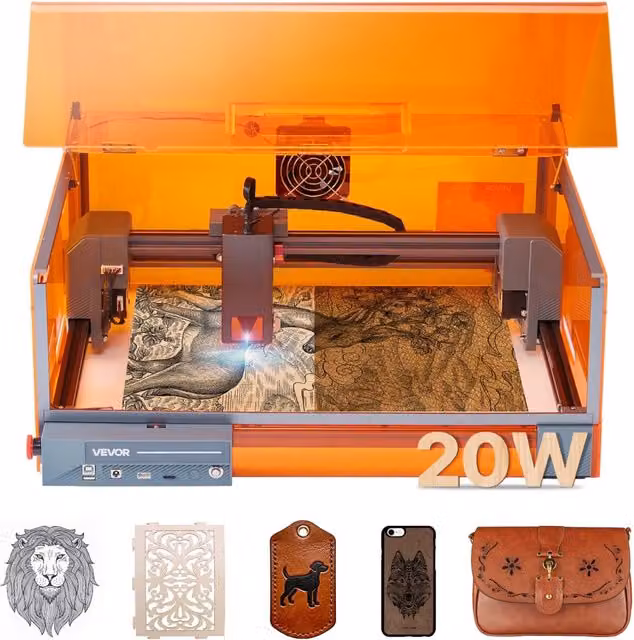 Incisore Laser 20W JL3PRO con Custodia Protettiva, Macchina per Incisione 300 x 300 mm 7000 mm/min, per Legno e Pelle, per Fai da Te