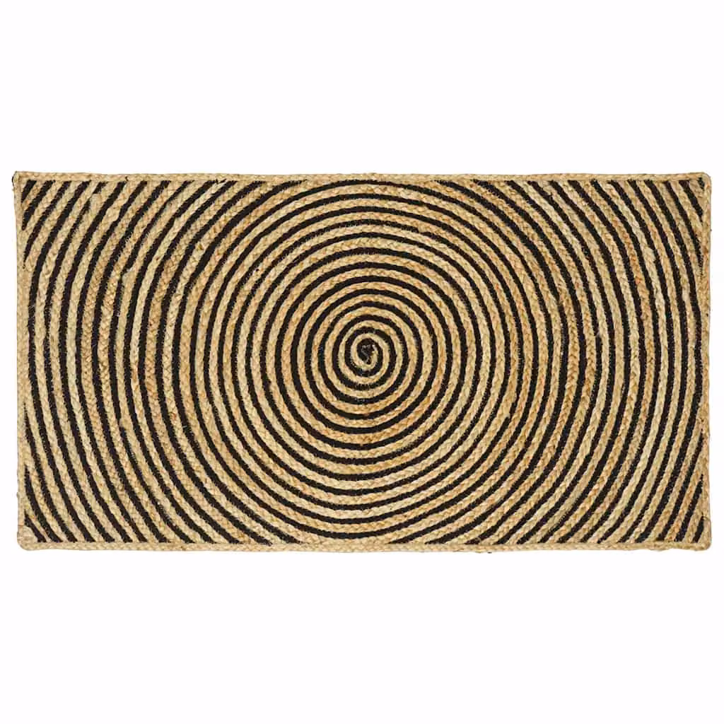 Tappeto da area moderno in juta vidaXL, nero, L 60 cm x P 110 cm