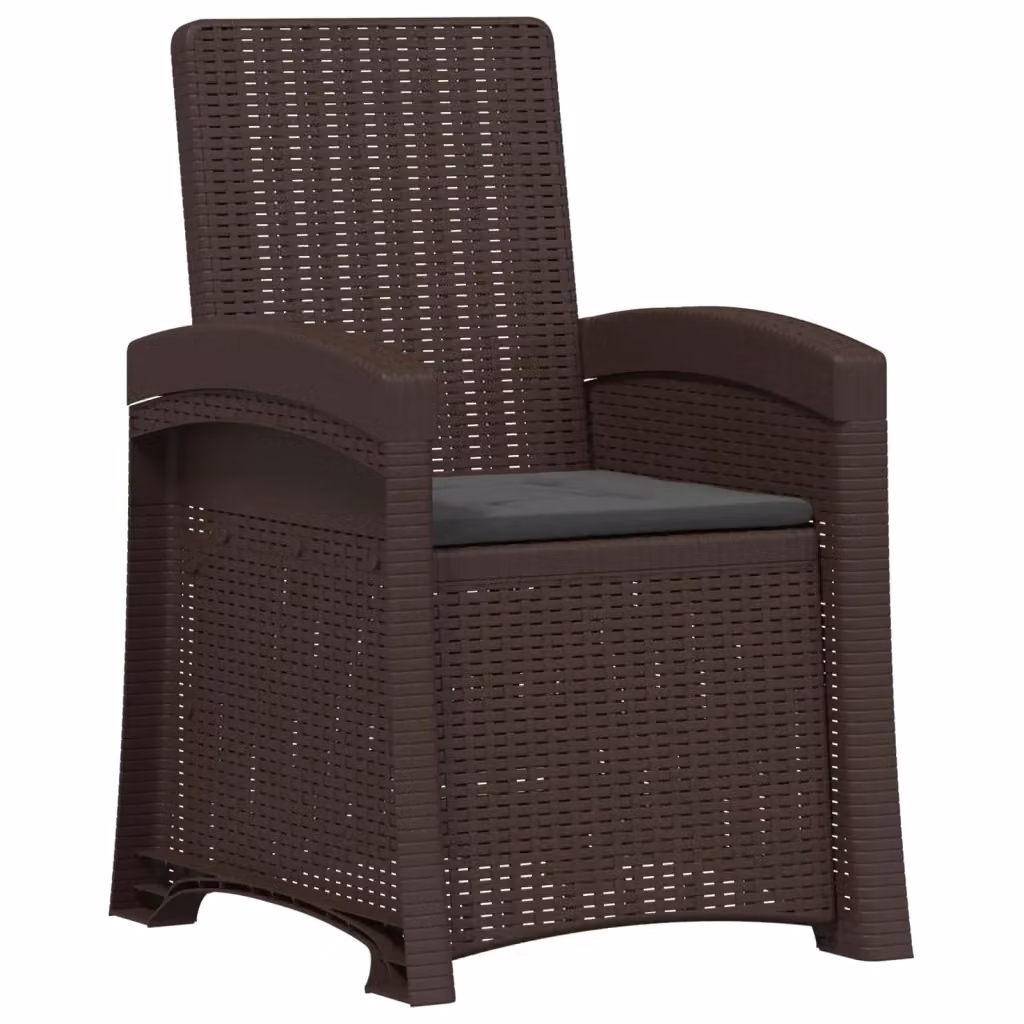 Sedia da giardino reclinabile vidaXL in effetto rattan, ideale per balcone e terrazzo, disponibile nei colori marrone o antracite – 2