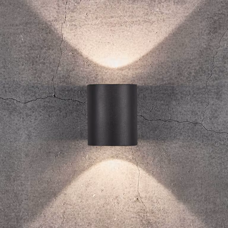 Nordlux Applique da esterni a LED Canto 2, Nero, Alluminio, Moderno, Applique LED da esterni