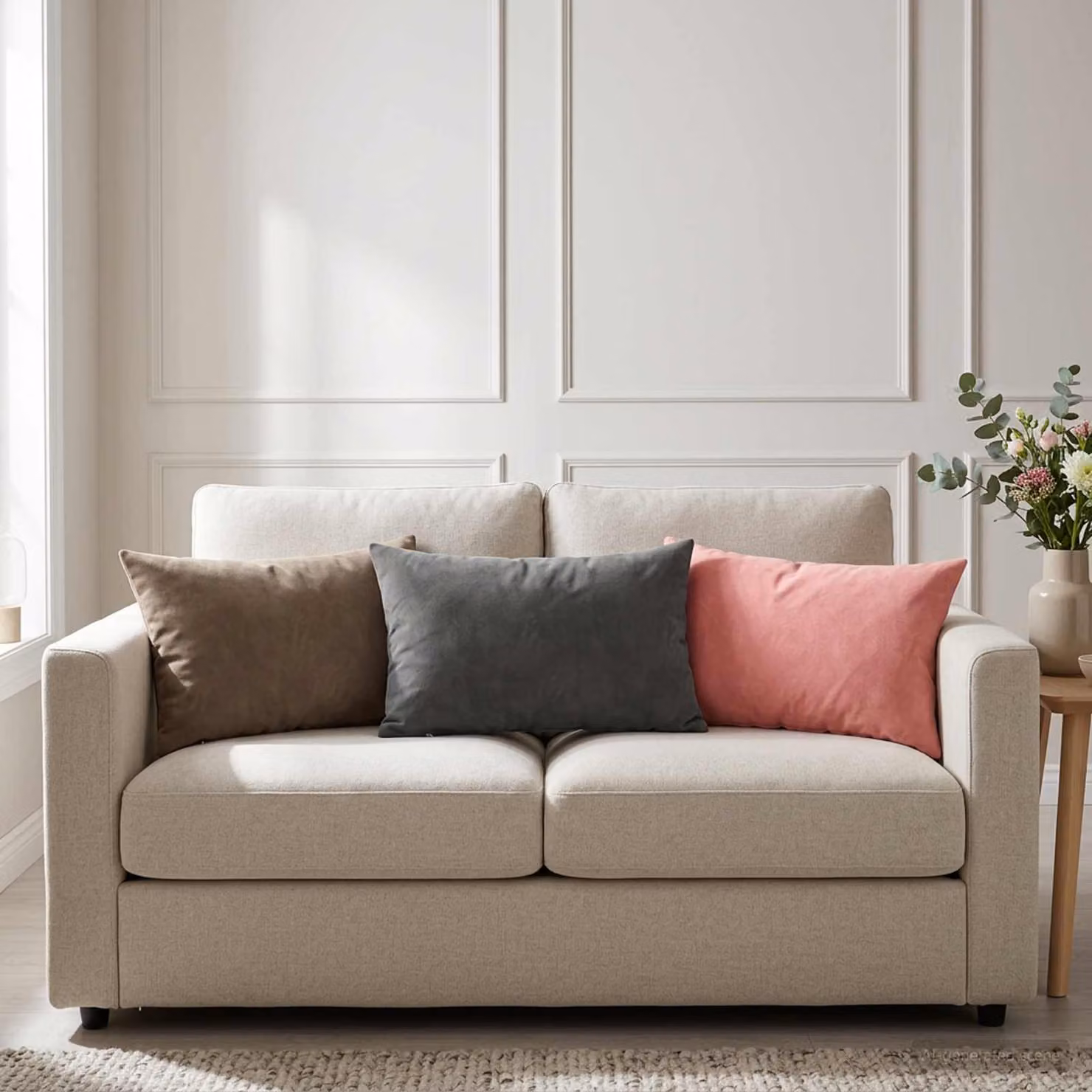 Set di 6 federe vidaXL HEERLEN in velluto grigio, L 50 cm x P 30 cm
