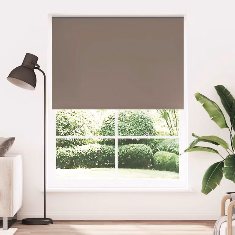 vidaXL Tenda a rullo oscurante termoisolante in poliestere, colore marrone, L: 160 cm, H: 230 cm