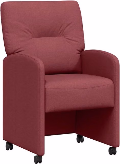 Sedie da Pranzo con Ruote 2 pz | Sedie da cucina Rosso vino 57 x 67 x 95 cm