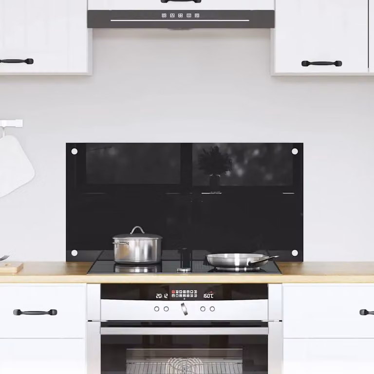 Schienale da cucina vidaXL in vetro temperato Nero L: 80 cm, H: 40 cm