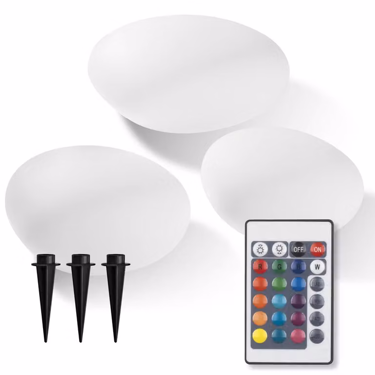 Set di luci solari a LED con cambio colore, grado di protezione IP67, confezione da 3 pezzi