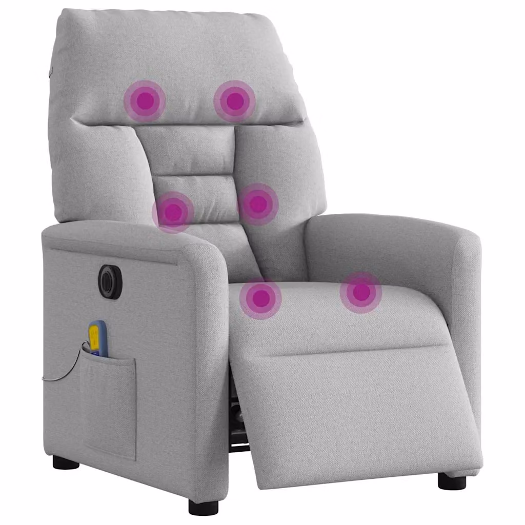 Poltrona Reclinabile Elettrica con Massaggio vidaXL in Tessuto Grigio per Soggiorno – 2