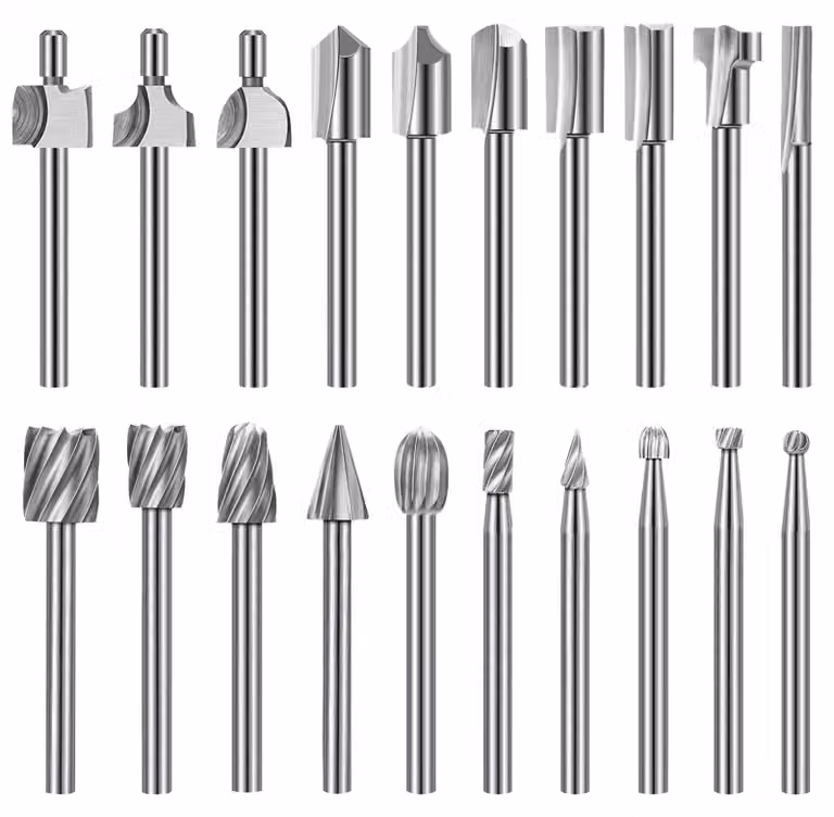 Set di punte per utensili rotanti, 20 pezzi. Set di frese rotanti per lavorazione del legno