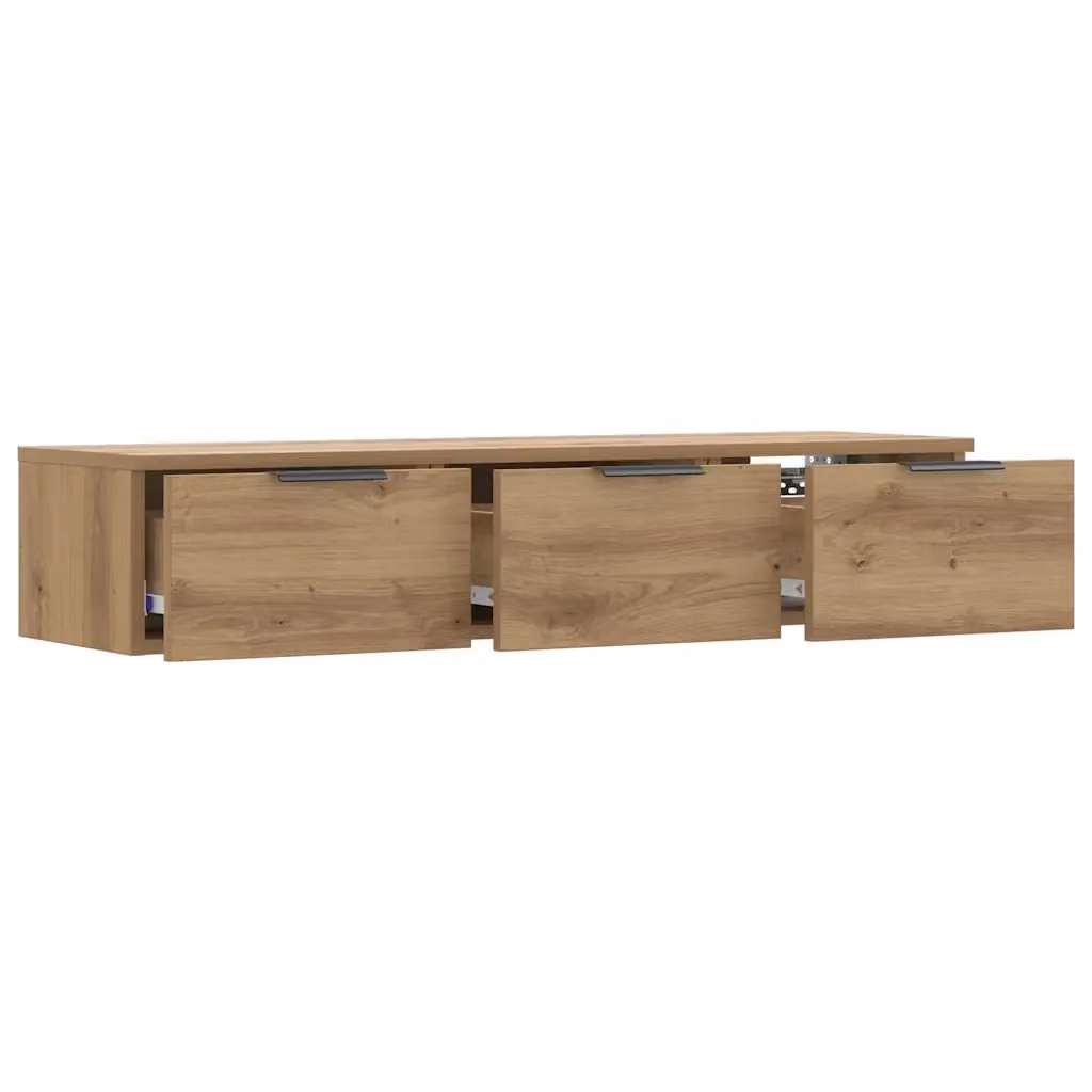 Pensile a muro moderno in legno composito color rovere marrone con finitura opaca L: 102 cm, P: 30 cm, H: 20 cm – 2