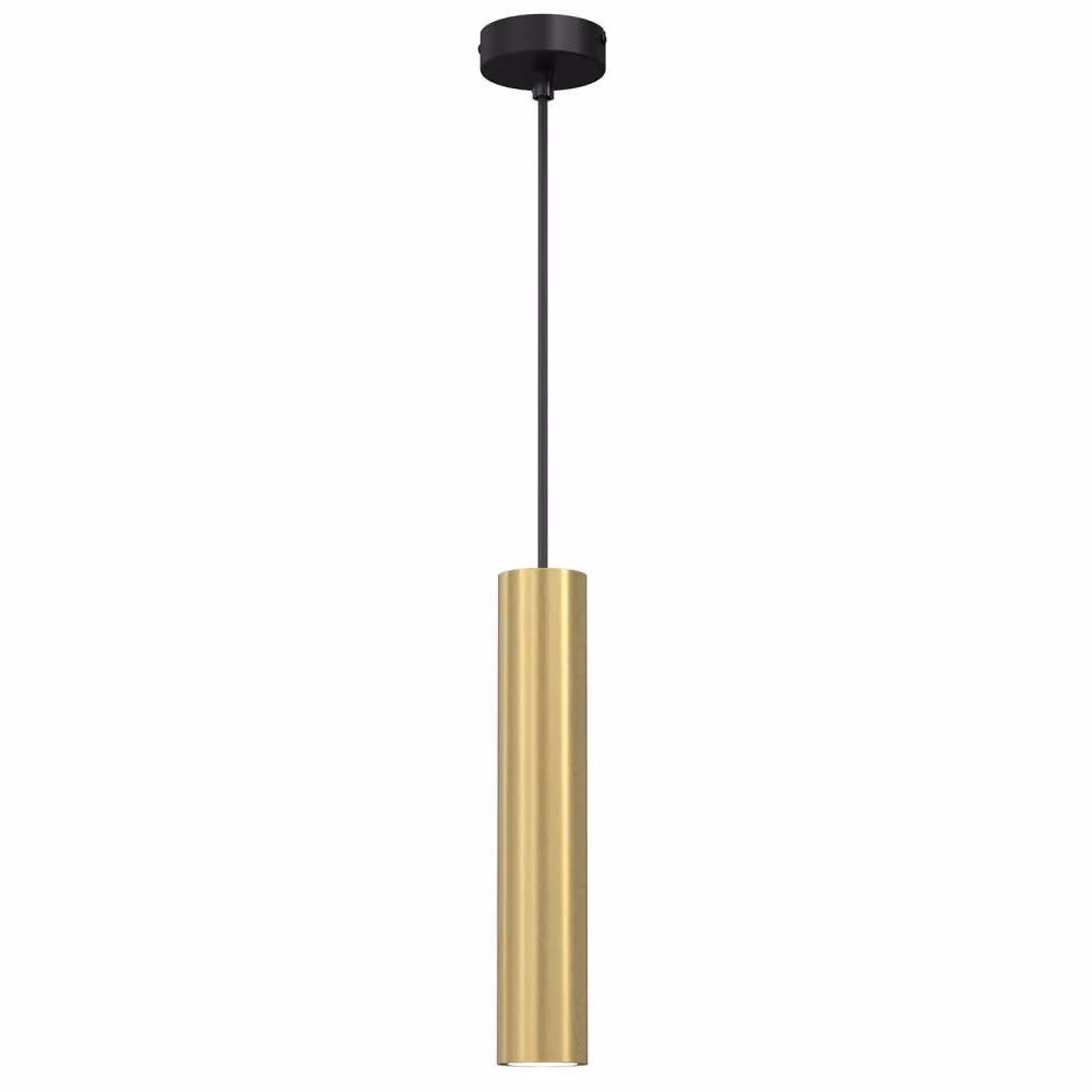 Lampada a sospensione Raito in ottone spazzolato e nero, 1xGU10x8W, metallo, dimensioni: 110x8x8 cm, IP20, Luminex