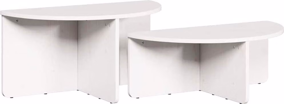 Tavolino da salotto 2 pcs Bianco Legno di pino massello