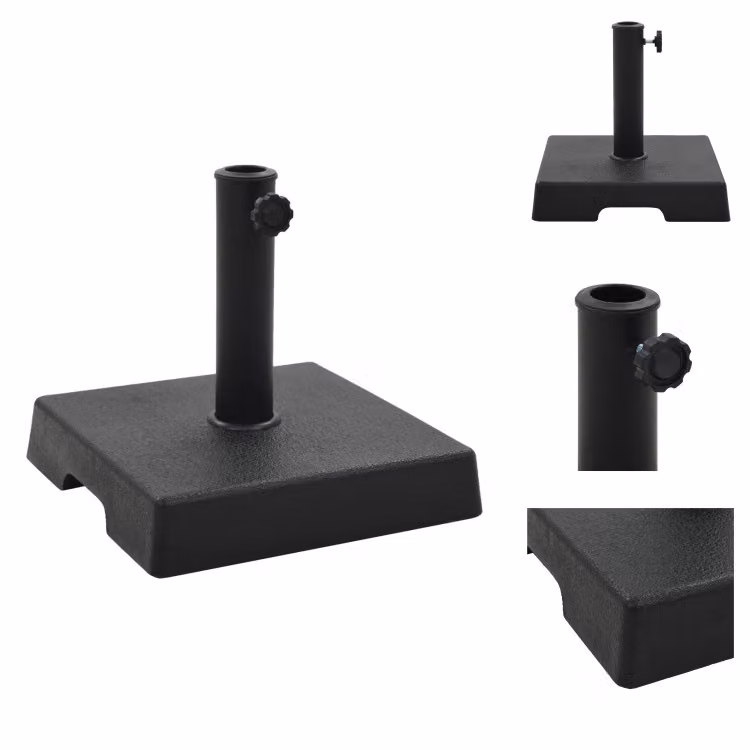 vidaXL Base per ombrellone quadrata 8 kg in poliresina nera - Supporto per ombrellone