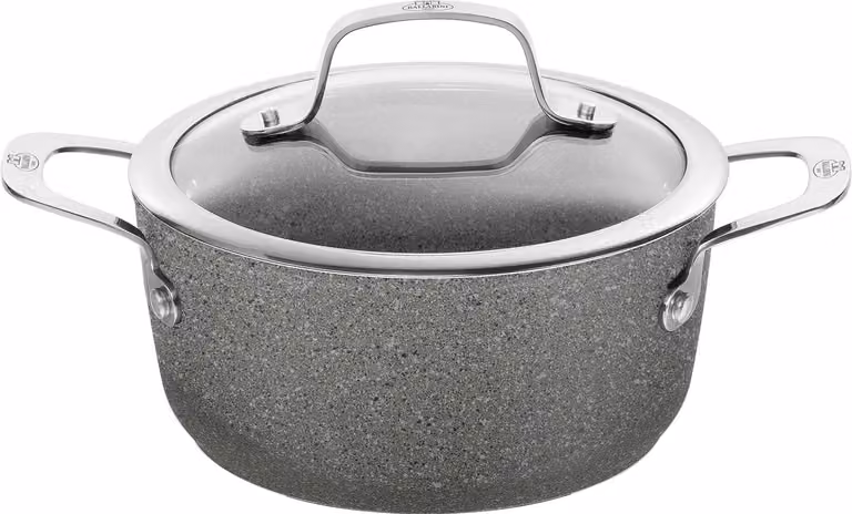 Casseruola alta in alluminio antiaderente per induzione con maniglie e coperchio linea Salina, diam. 20cm (FINE SERIE)