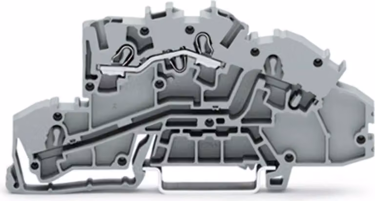 Morsetto da installazione Wago L 4 mm², grigio, confezione da 50 pezzi.