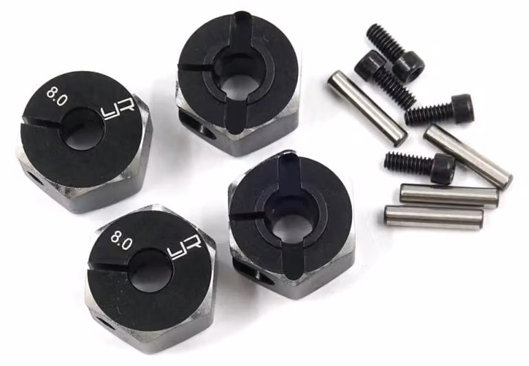 Bulloni esagonali in alluminio per mozzi ruota, 12x8mm, confezione da 4 pezzi, colore nero