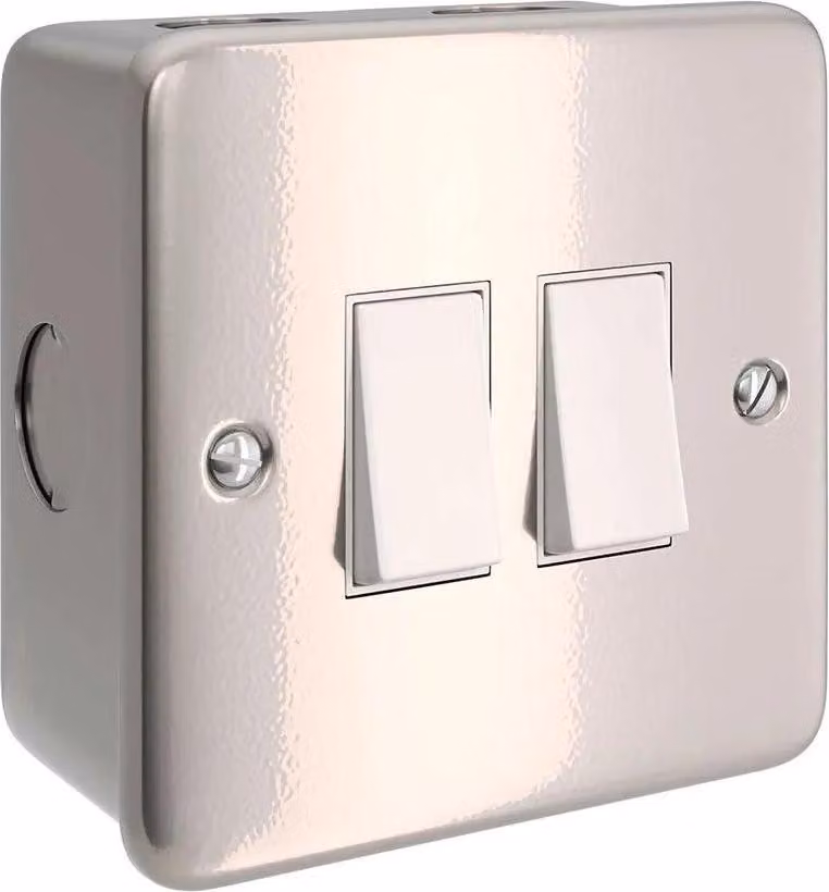 Creative Cables Ctbox-2sw Wall box 2 interruttori Argento Argento Taglia unica