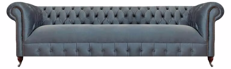 Graue Chesterfield Polstercouch Schickes Sofa Wohnzimmer Edle Sitzcouch