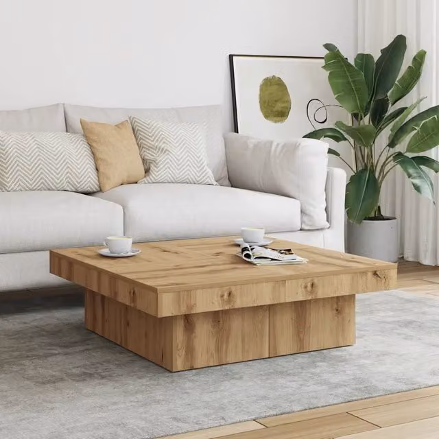 Tavolino da salotto moderno vidaXL marrone L/P/H: 90 x 90 x 28 cm – 1
