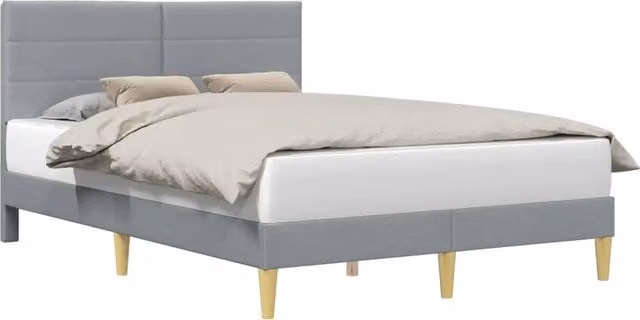 Letto matrimoniale moderno DESIGN IN in tessuto grigio con struttura in legno L/P/H: 200 x 120 x 96 cm – 1