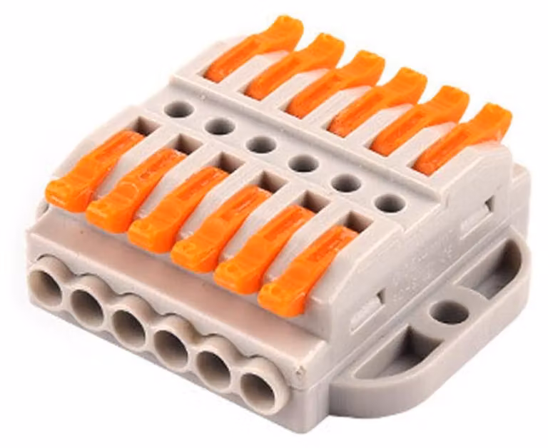 Connettori per cavi, da 2 a 12 poli, sezione da 0,08 a 4 mm², compatti, modello 22-6