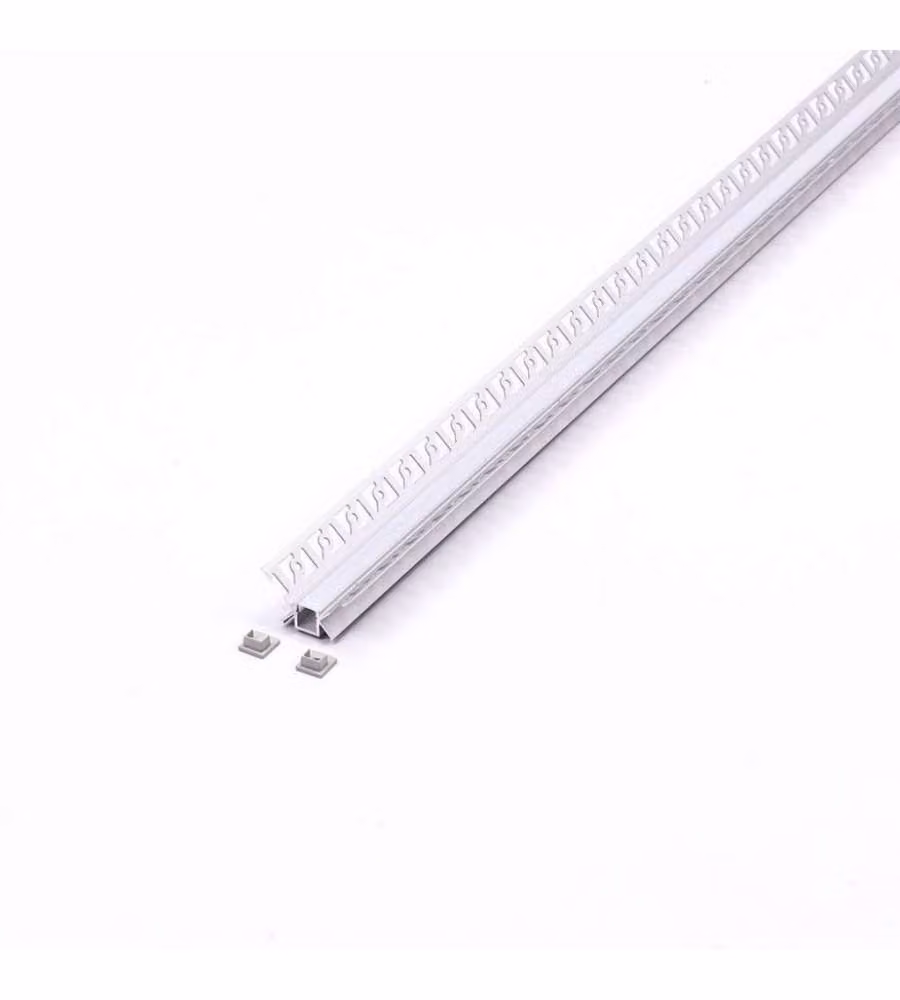 Profilo in alluminio V-TAC silver per strip LED ad incasso per cartongesso angolare interno con copertura satinata L: 2000 mm, P: 45,4 mm