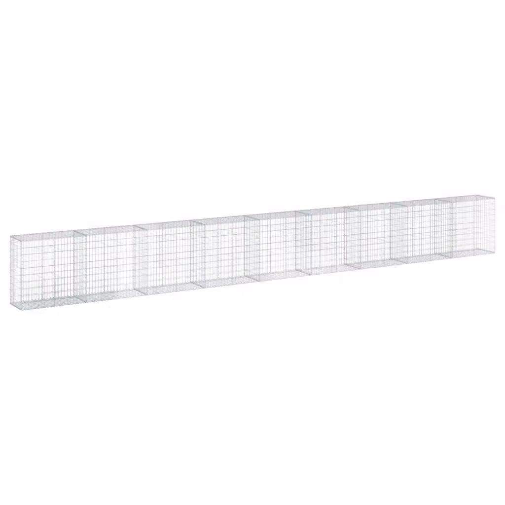 Cesto Gabbione con Copertura vidaXL in Ferro Zincato Argento L/P/H: 900 x 50 x 100 cm – 2