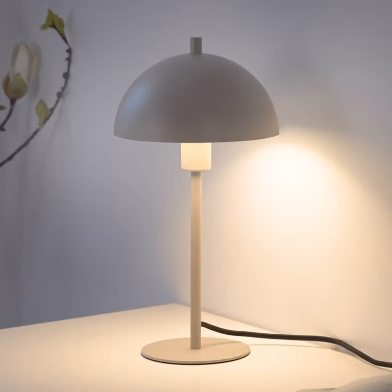 Schöner Wohnen Lampada da tavolo Ali, Crema / Ambra, Soggiorno / Sala da pranzo, Metallo, Scandinavo, Lampada da tavolo