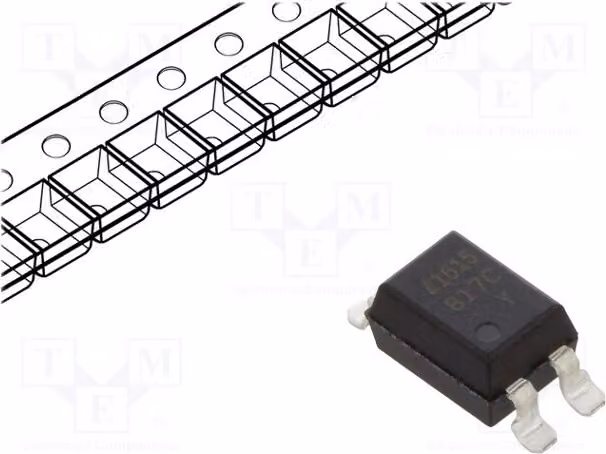 5 optoaccoppiatori, 1 canale, tecnologia SMD, tensione di uscita massima (Uce): 35V, modello LTV-817S-TA1-C, optoaccoppiatore - uscita
